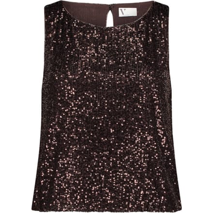 regular fit top met all-over pailletten
