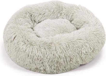 Beeztees Yali - Hondenmand - Pluche - Fluffy - Lichtgrijs - Diam. 50 cm