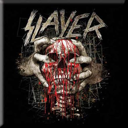 Slayer - Skull Clench - Koelkast Magneet - 7.5 x 7.5 cm