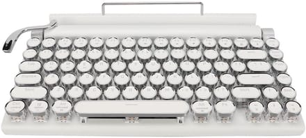 Retro Mechanical Bluetooth Gaming Keyboard met Blue Switch - 83 Toetsen - Wit
