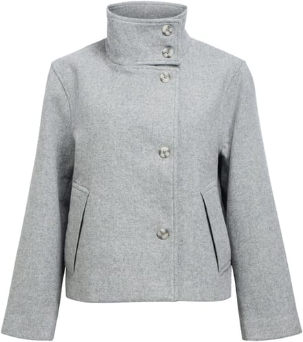 Object Jas Objriki Re Short Jacket Noos 23044657 Medium Grey Melange Dames Maat - 34