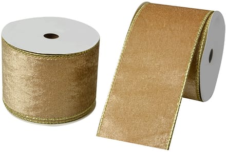 Clayre & Eef Decoratie Lint 63 mm x 5 m Geel Wit Synthetisch