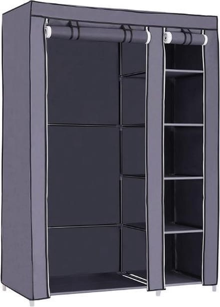 MIRA Home Kledingkast – Stalen Kledingkast – Basic – Staal – Grijs - 110x45x175