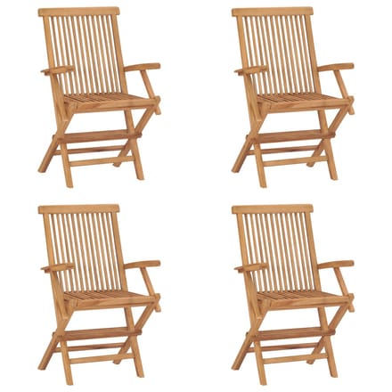 vidaXL - Klapstoelen - 4 - stuks - van - massief - teakhout