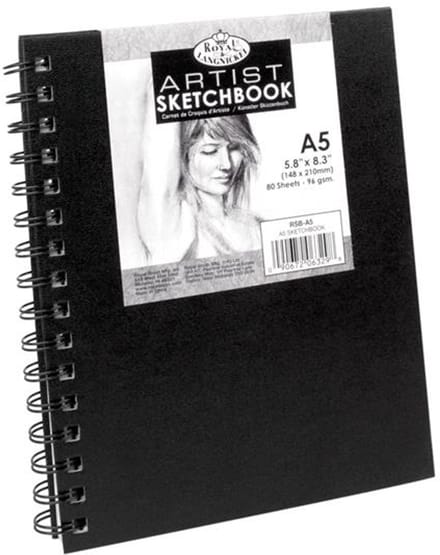 R&L Spiral Hardcover Sketchbook A5 - 80 Sheets