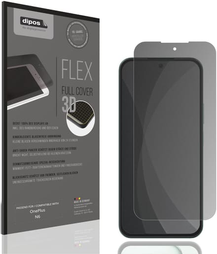 dipos FLEX – Matte Privacy Screenprotector geschikt voor OnePlus N6 | Volledige Schermbescherming | Case-Friendly
