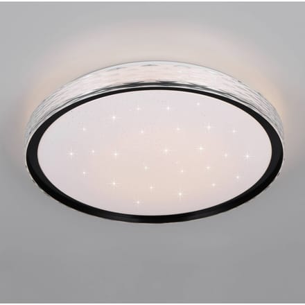 Reality Leuchten LED plafondlamp Varda, zwart, Ø 39 cm, afstandsbediening