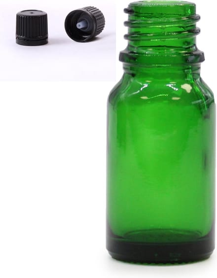 Glazen Druppelflesjes Met Druppeldop 10ml - Groen - 5 Stuks - Druppelaar - Druppeldop - Aromatherapie