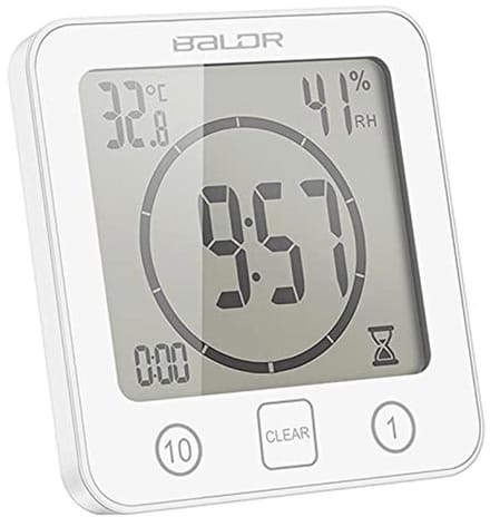 Digitale Badkamerklok met Temperatuur en Vochtigheid | LCD Display, Timer & Alarm