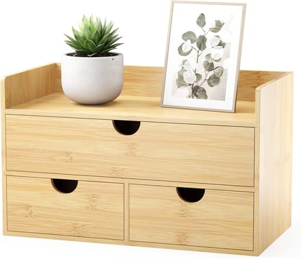 Bamboe Desktop Organizer met La en Plank voor Kantoor en Bureau