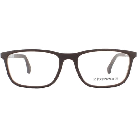 Emporio Armani Heren Bruine Rubber brilmonturen EA3069 5196