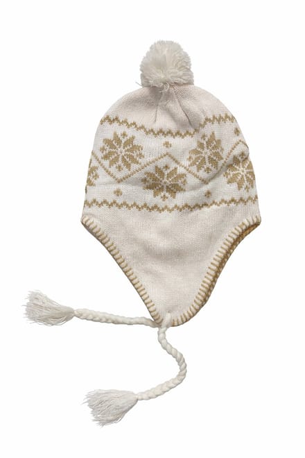 Hoogwaardige Kwaliteit Noorse Muts / Beanie Met Oorflappen - One Size | Unisex | Wit