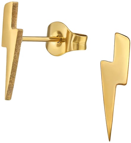 CS Joy - Bliksem oorbellen - Chirurgisch staal - 3 x 13 mm - ip/pvd gold plated