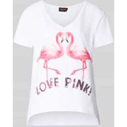 T-shirt met printmodel 'Flamingo Love Me'