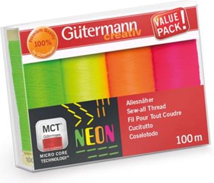 GÜTERMANN - ALLESNAAIGARENSET NEON - 4X100M - 1ST.