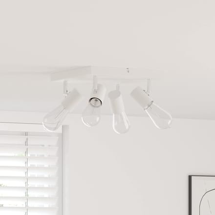 vidaXL Plafondspot met schijnwerpers Wit 26 x 26 x 11,5 cm Metaal