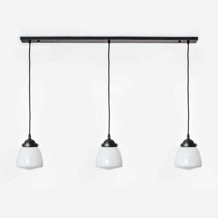 3 x Schoolbol Small lampen aan plafondbalk Moonlight - Art Deco Trade