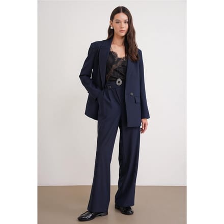 Hoge Taille Rechte Pijpen Broek