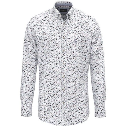 Fynch-Hatton Overhemd Mini Flower Pattern Button-Down Berry-Blue / male