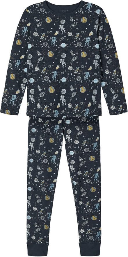 Name it jongens pyjama - Space - Kinder nachtkleding katoen - 164 - Blauw