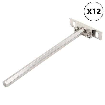 vidaXL - Zwevende - plankdragers - 12st - onzichtbaar - Ø12x200 - mm - koolstofstaal