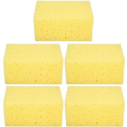Vierkante Vorm Handheld Antislip Spons Wassen Reiniger Tool voor Auto Auto Motorfiets (5 stuks) yellow