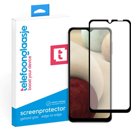 Samsung Galaxy A12 screenprotector gehard glas Edge to Edge