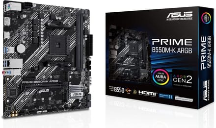 ASUS PRIME B550M-K ARGB Moederbord - AMD B550 - AMD AM4 - DDR4 RAM - Micro-ATX