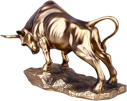 Bull figuur standbeeld deco - abstracte dierbeeldhouwkunst - 1 stuk - bruin - hars - 38 * 23 cm