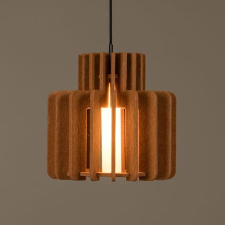 Lucide hanglamp Rollo, terracotta, Ø 40 cm, stof/metaal/glas