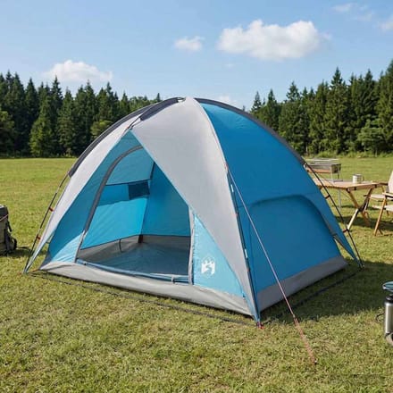 vidaXL - Campingtent - met - waterdichte - regenfly - 3-persoons - Blauw