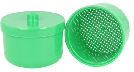 Reinigingsbad box met heldere spoelinsert | Prothesendoos | Tandheelkundige doos | Prothesendoos met insert | Beugeldoos (groen)