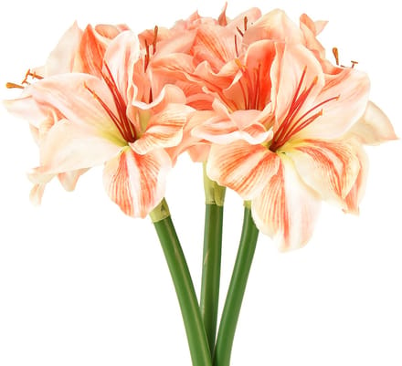 Kunst Ridderster Kunstbloemen Wit Rood Oranje Amaryllis 40cm 3st