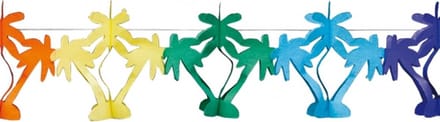 Gekleurde Hawaii palmbomen thema feestslinger - 4 meter - papier - Feestartikelen - versiering
