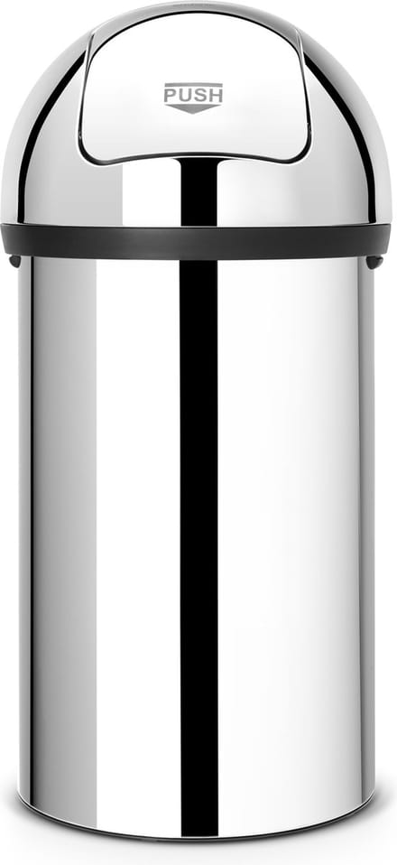 Brabantia Push Bin Prullenbak - 60 liter - Brilliant Steel
