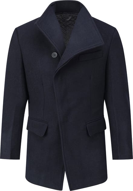 ALLTHEMEN Heren Lange Mantel Wollen Winterjas - Slim Fit Jas - M