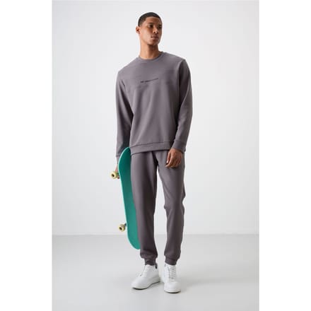 Geprinte Fleece Sweatshirt en Broek Set