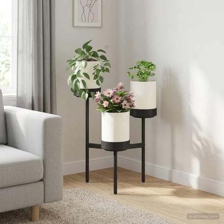 vidaXL - Bloemenstand - Wit - 54 - x - 49 - x - 81 - cm - PP - en - staal