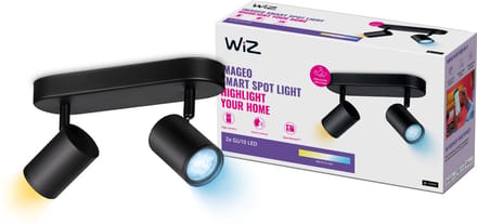 Wiz Opbouwspot Imageo Zwart 2xgu10 5w