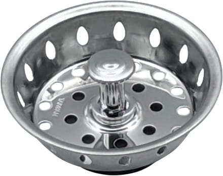 RVS Spoelbakzeef Vervanging 3.5 Inch met Platte Bodem en Rubberen Stop