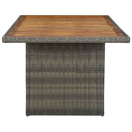 vidaXL - Tuintafel - poly - rattan - en - massief - acaciahout - bruin