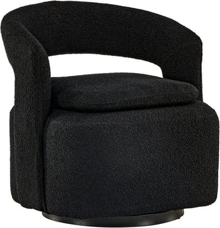 Svea - Teno draaibare fauteuil - boucle - zwart