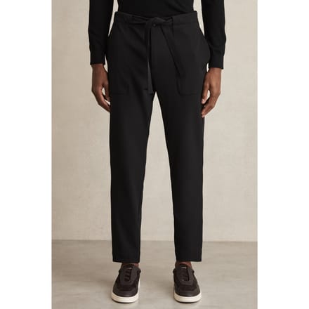 Reiss Relaxed Belted Technical Trouser Black Taglia: W30 | Pantaloni cargo Outlet | Uomo | Nero