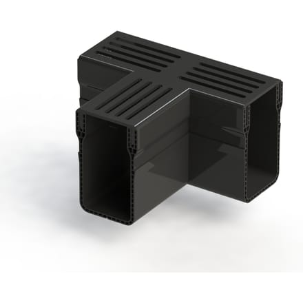 Drain 65/100 mm T-stuk | lijngoot | zwart rooster