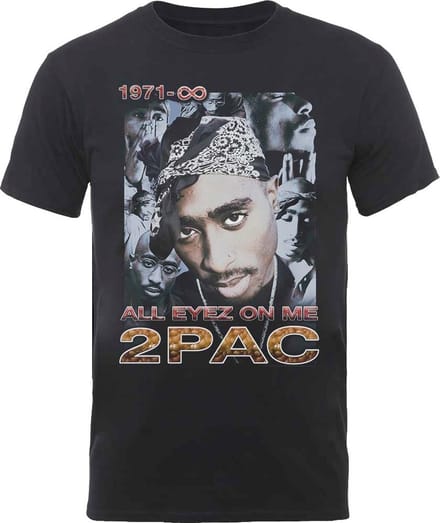 Tupac - All Eyez 1971 Mens Tshirt - M - Zwart