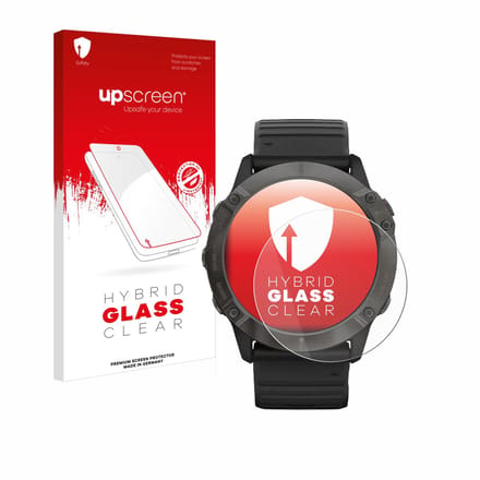 upscreen - Screenprotector voor Garmin Fenix 6X Pro Solar - Folie Beschermfolie Beschermglas transparant