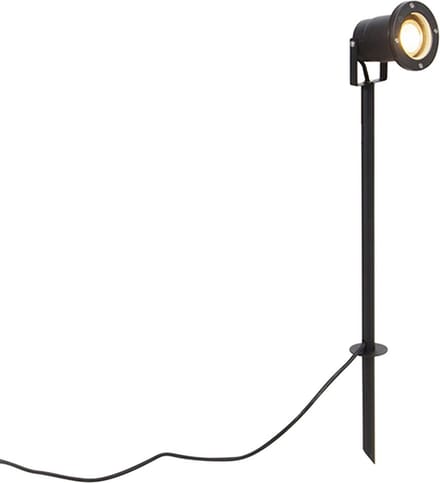 QAZQA basic - Moderne Priklamp | Prikspot buitenlamp - 1 lichts - L 9 cm - Zwart - Buitenverlichting
