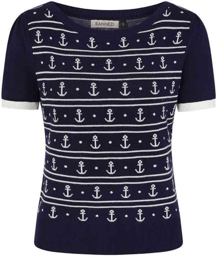 Banned - Nellie Anchors Gebreide trui - S - Blauw