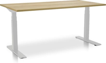 Zit-sta bureau elektrisch verstelbaar - MRC PRO NEN-EN 527 | 120 x 80 cm | frame wit - blad robuust eiken | memory functie met USB | 150kg draagvermogen