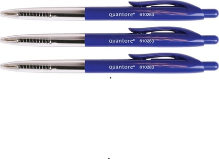 Balpen Quantore drukknop blauw medium - 500 stuks